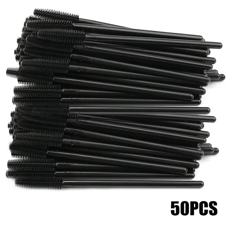 50/100 pçs escova de cílios de silicone escovas rímel varinhas aplicadores kits para extensão de chicote sobrancelhas maquiagem ferramenta