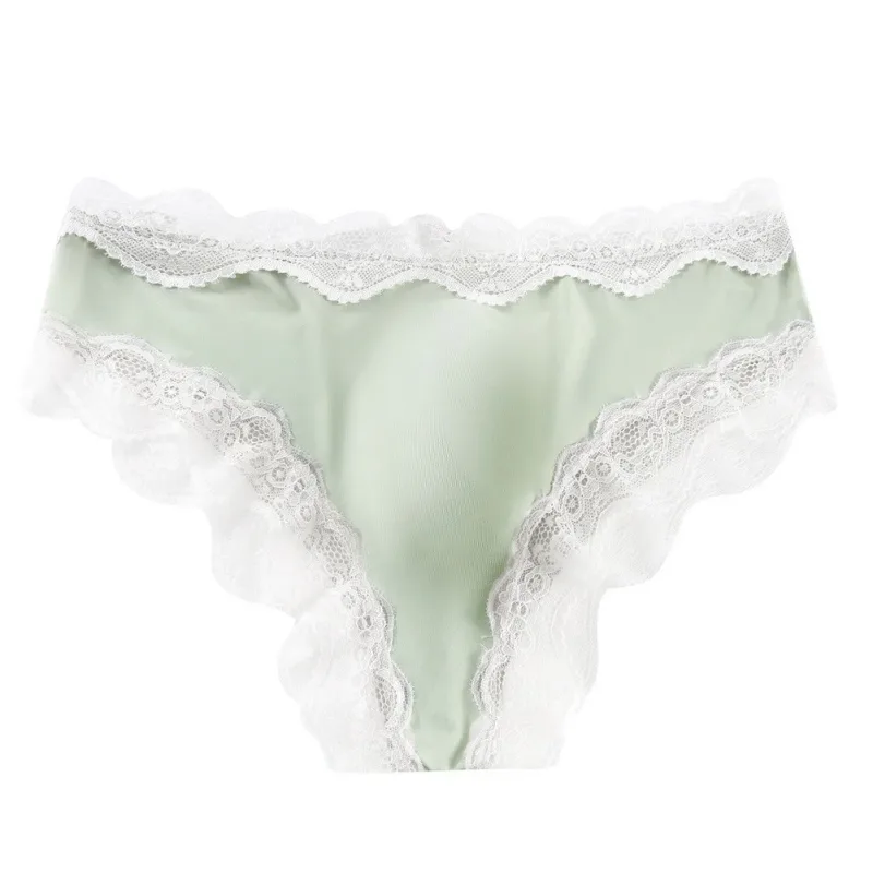 Men Panties For Men Lace Trim Briefs Breathable High Elastic 3D Convex Pouch Underpant Sexy Thin See Through Underwear