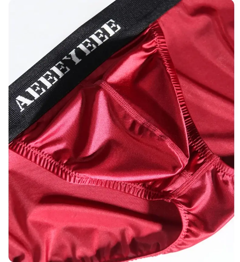 Men's Underwear Lightweight Ice Silk Wide-Waistband Low-Rise High-Cut Sexy Breathable Boxer Briefs with U-Shaped Front — image 3