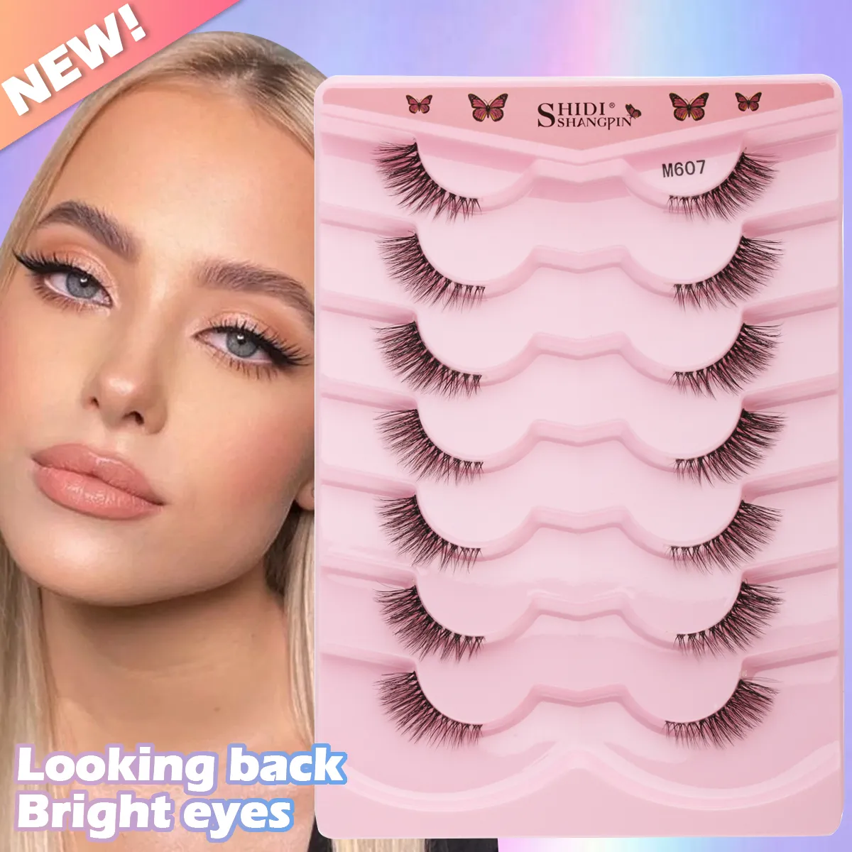 Half EyeLashes Φυσικές χνουδωτές ψεύτικες βλεφαρίδες Cat Eye Lash 3D Faux Mink Lashes Εργαλείο μακιγιάζ για επέκταση βλεφαρίδων με φτερωτές — image 2