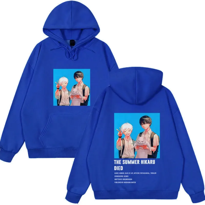 Anime The Summer Hikaru Died Hoodies Hikaru Yoshiki Manga Hoodies Men Women Casual Clothing Cozy Long Sleeve Funny Streetwears