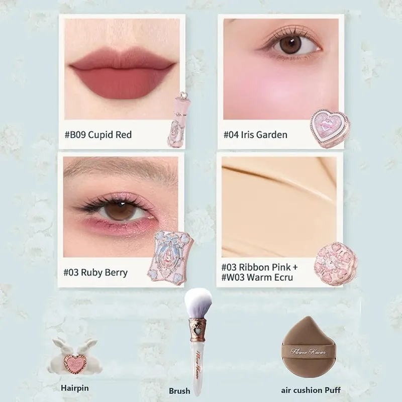 Συλλογή Flower Know Little Angel Κουτί δώρου Μακιγιάζ Eyeshadow Blush Cream Matte Lipstick Highlighter Full Kit All In One — image 22