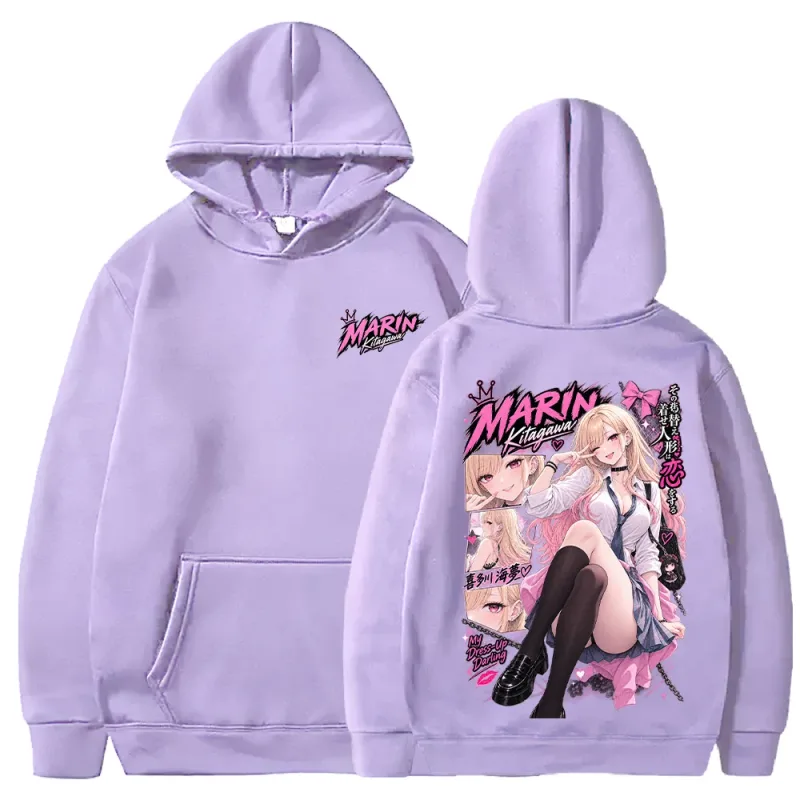 Trendy Anime Marin My‑Dress‑Up Darling Hoodies Harajuku Streetwear Langarm Casual Fleece Mit Kapuze Pullover Männer Frauen Kleidung