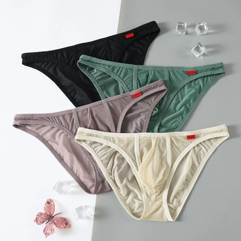 Men's Briefs Ultra-Thin Mesh Transparent Underwear Breathable Quick-Drying Low-Rise Sexy U Shaped Pouch Panties Tanga Slip — image 4