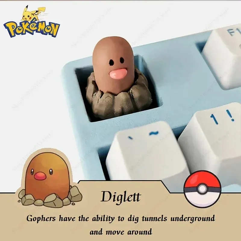 Pokemon Anime Cute Tail Keycaps Pikachu Gengar Eevee Keyboard Cap for Cross Shaft Μηχανικό πληκτρολόγιο 3D Resin Keycaps Το καλύτερο δώρο — image 14