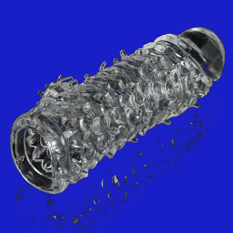 Fish Scales Shape Delay Penis Extender Reusable Sleeve For Men Clit MASSAGE GSpot Squirt Dildo Extension Sex Products Cock Rings — image 8