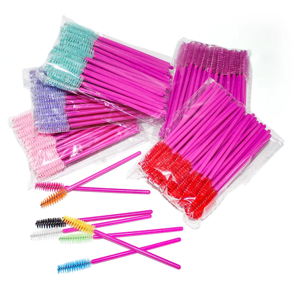 50 τμχ Βούρτσες Βλεφαρίδων μιας χρήσης Extension Rose Red Brush Brush Mascara Wand Eye Lashes Σετ καλλυντικών εργαλείων μακιγιάζ Beauty — image 3