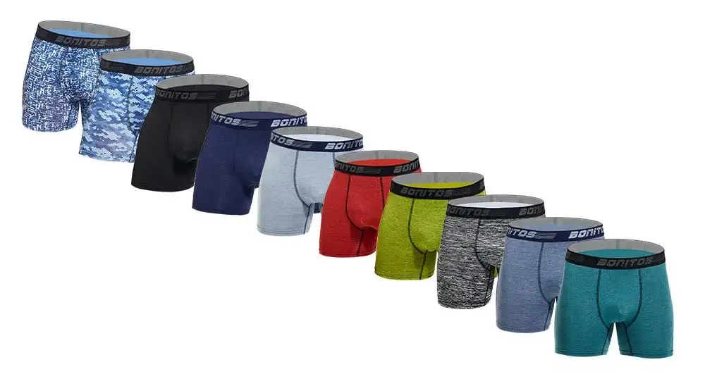 10 Pieces Bamboo Fiber Men's Underpants Solid Color Boxer Briefs Breathable Boxers Underwear Man Stretch Men Panties — image 1
