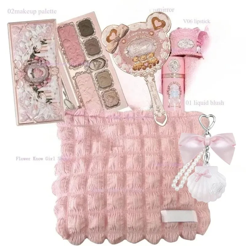 Flower Knows ALL IN ONE Κιτ μακιγιάζ Πλήρης επαγγελματική παλέτα προσώπου Blush Eyeshadow Lip Cream στερεά σετ αρωμάτων