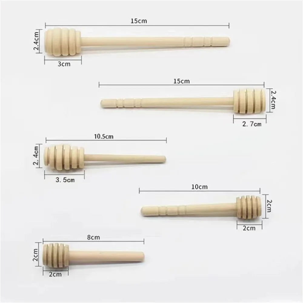 100 τμχ Wood Honey Dipper Stick Server for Honey Jar Dispense Drizzle Honey