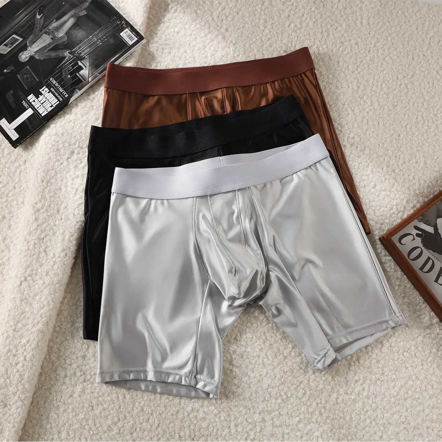 Mens Underwear Boxers Solid U Convex Pouch Panties Man Extended Leg Boxer Shorts Homme Middle Waist Sports Underpants Male M-XXL — image 8