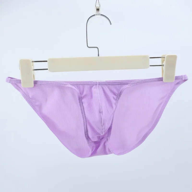 1pc Men Ribbing High Fork Underwear Brief U Convex Pouch Low Rise Panties Solid Color Breathable Comfortable Underpants — image 11