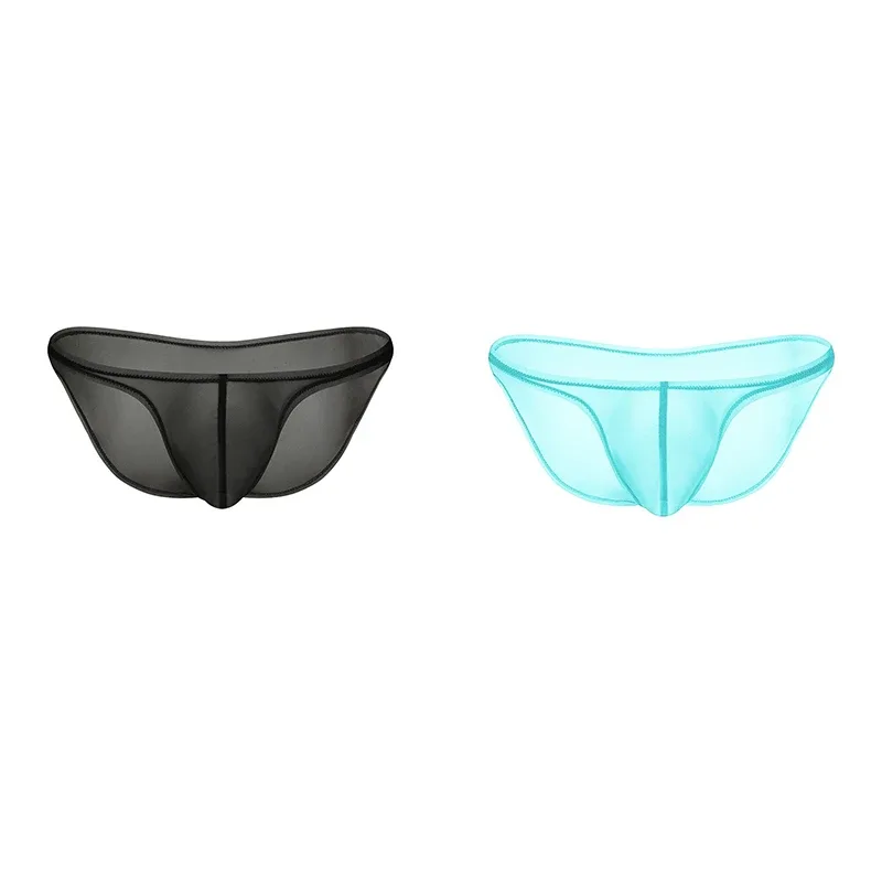 Ropa interior para hombre, bragas triangulares transparentes de seda de hielo delicadas, calzoncillos de cintura baja con personalidad — image 16
