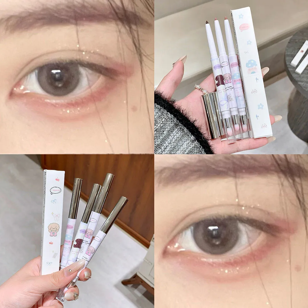 Pearlescent Grape Eyeliner Gel With Brush Blend Silky Smooth Tea Brown Pink Liing Silkworm Αδιάβροχο Eye Liner Μολύβι Μακιγιάζ — image 5