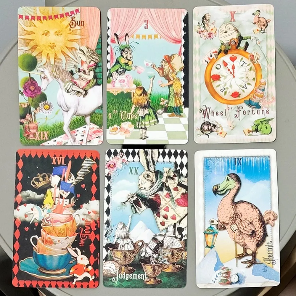 Alice in Tarotland: A Whimsical 78-Card Journey Down The Rabbit Hole – Classic Deck Tarot 10,3*6cm