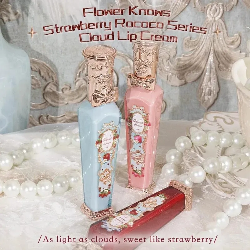 Flower Knows Strawberry Rococo סדרת סט איפור גליטר מאט צלליות פלטת סומק Power Velvet ליפסטיק ערכת בושם — image 5