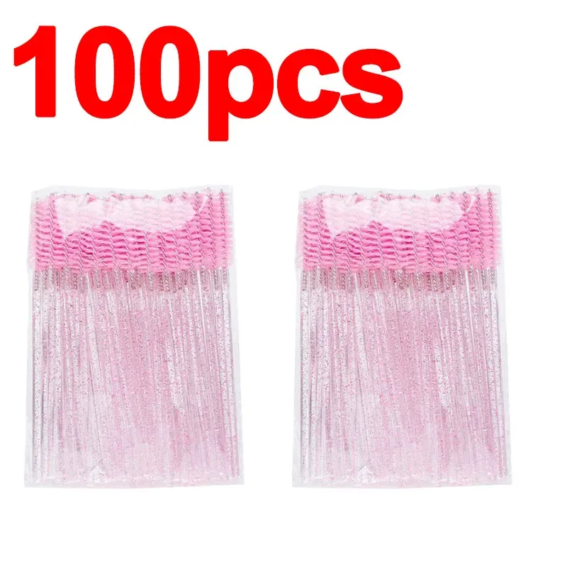 Νέο 50/100 τμχ Microbrush for Eyelashes Brush Crystal Spoolie Brushes Brown Comb Makeup Beauty Tool for Eyelashes HZS24 — image 12