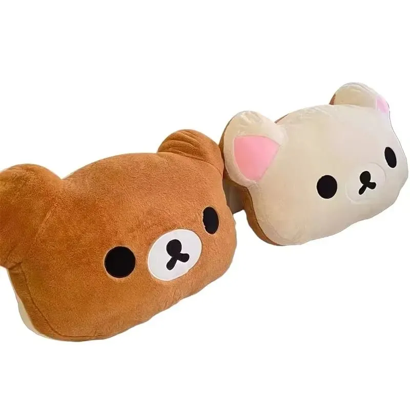 Rilakkuma דוב כרית קטיפה דו צדדית גדולה רכה ליד המיטה כרית תנומה מעונות בובת ממולאת מתנות יום הולדת לאוהד — image 5