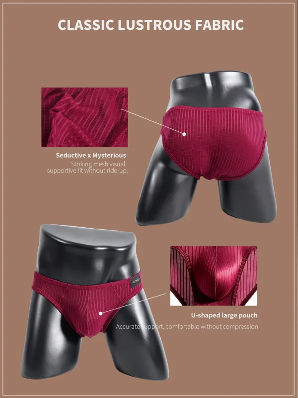 Men's Underwear Ribbed Texture Mens Brief Nylon Elastane Underpants Lightweight Thin Comfortable Male Triangle Underwear M‑XXL — image 14