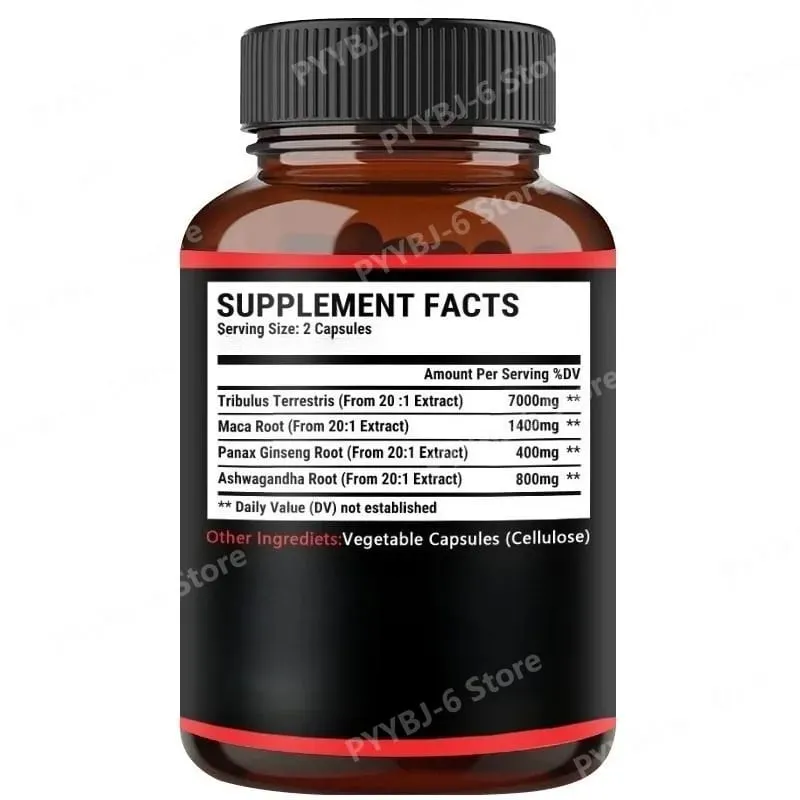 Tribulus Terrestris + Maca Root Extract Supplement Supports Energy Vitality Natural Herbal Health Non-GMO 90 Vegan Capsules — image 5