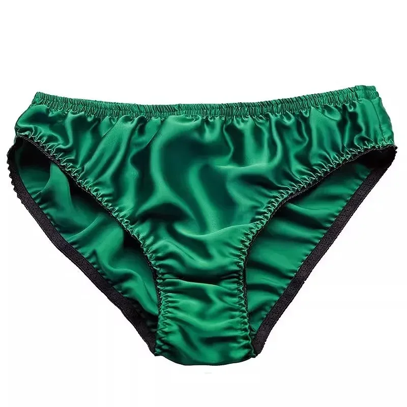 100% Mulberry Silk Men Sexy Underwear Wrinkle Briefs Breathable Male Panties Pure Silk Trigonometric Soft Man Underpants Summer — image 20