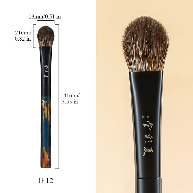 Macio misturado sable lynx cabra cabelo artesanal escova de maquiagem sombra de olho mistura escova luxo laca chinesa lidar com pincéis de maquiagem
