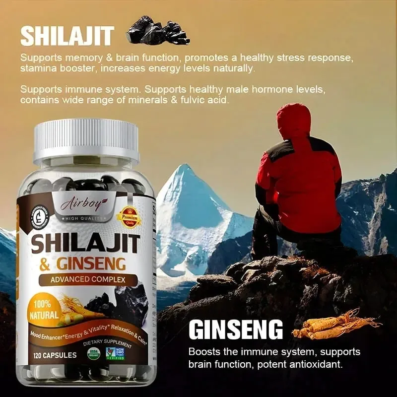 Shilajit & Ginseng - Energy & Vitality Support Improve Mental Clarity Immune Support Increase Endurance Muscle Growth — image 3