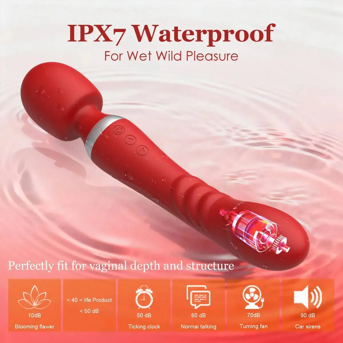 Διπλός δονητής για γυναίκες Dildos AV Magic Wand G Spot Clit Stimulator Κόλπος μασάζ Αυνανιστές Παιχνίδια σεξ ενηλίκων για ζευγάρι 18+ — image 5
