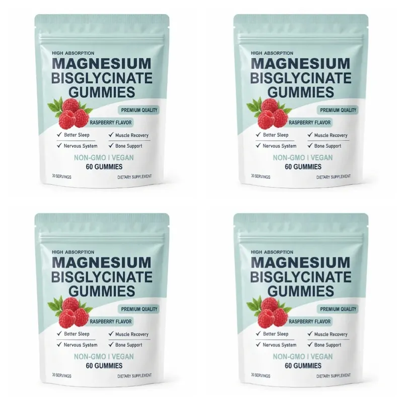 High Absorption Magnesium Bisglycinate Gummies Vegan Raspberry Flavor 60 Count Support Muscle Bone Health Non GMO Gluten Free — image 10
