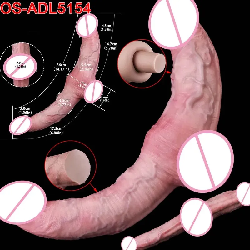 47cm Realistic Long Dildos Double Head Anal Vaginal Stimulator Sex Toy With Sucker For Lesbian Couples Gay Men Adult Tools — image 14