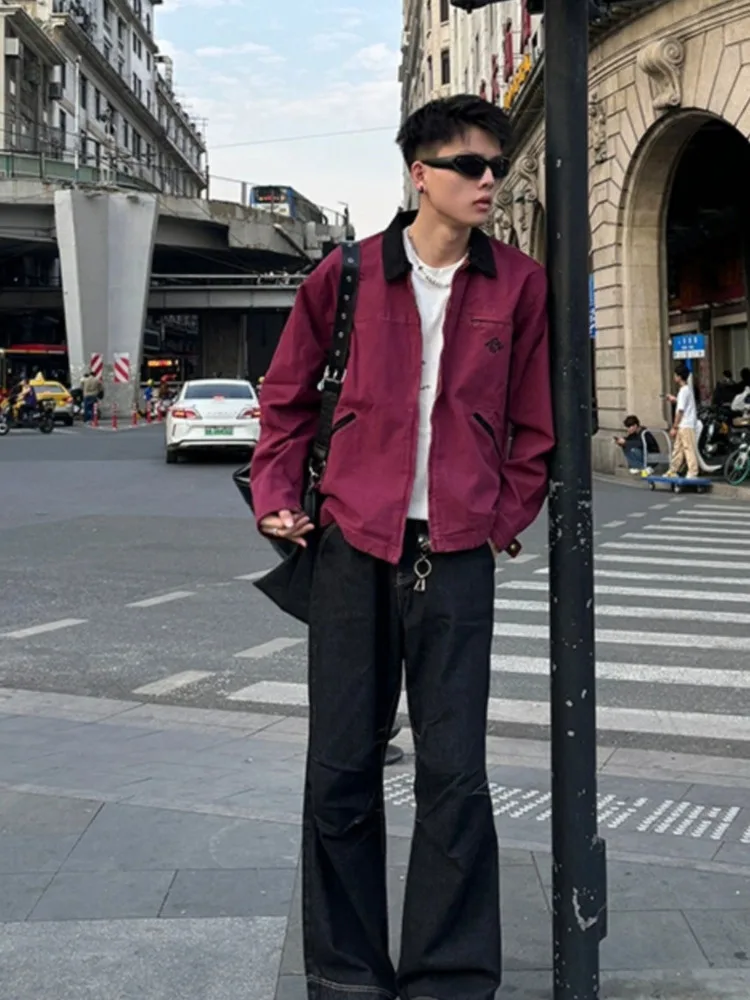Spring Autumn Cargo Coat American Street Lapel Design Loose Casual All-matching Jacket Cotton Baseball Uniform Outerwear top — image 4