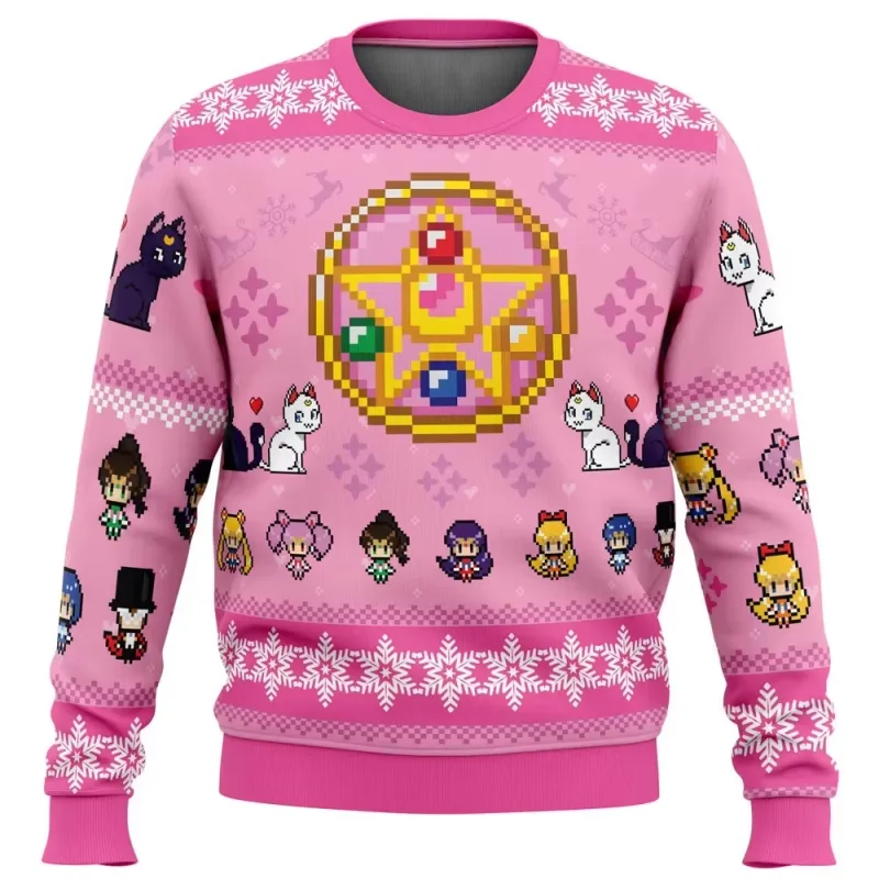 Sailor moon natal feio camisola anime 3d moletom topos outono e inverno cosplay papai noel pulôver dos diseños animados suétere — image 4