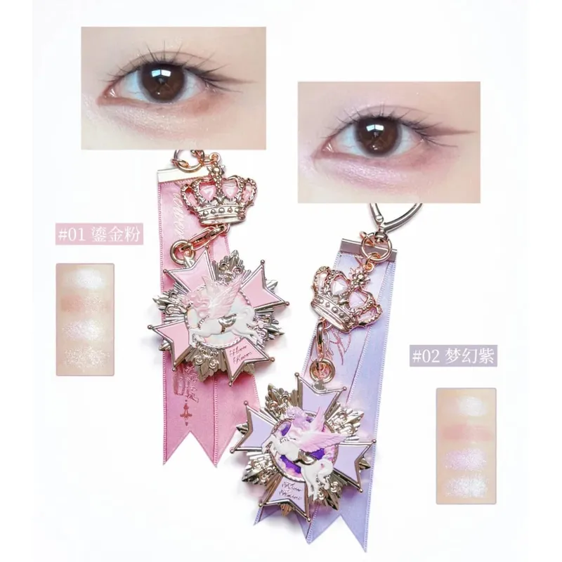 Flower Knows Knight Unicorn Eyeshadow Palette Charm Mini Makeup Accessory Fantasy Unicorn Design Cosmetic Bag Decoration — image 3