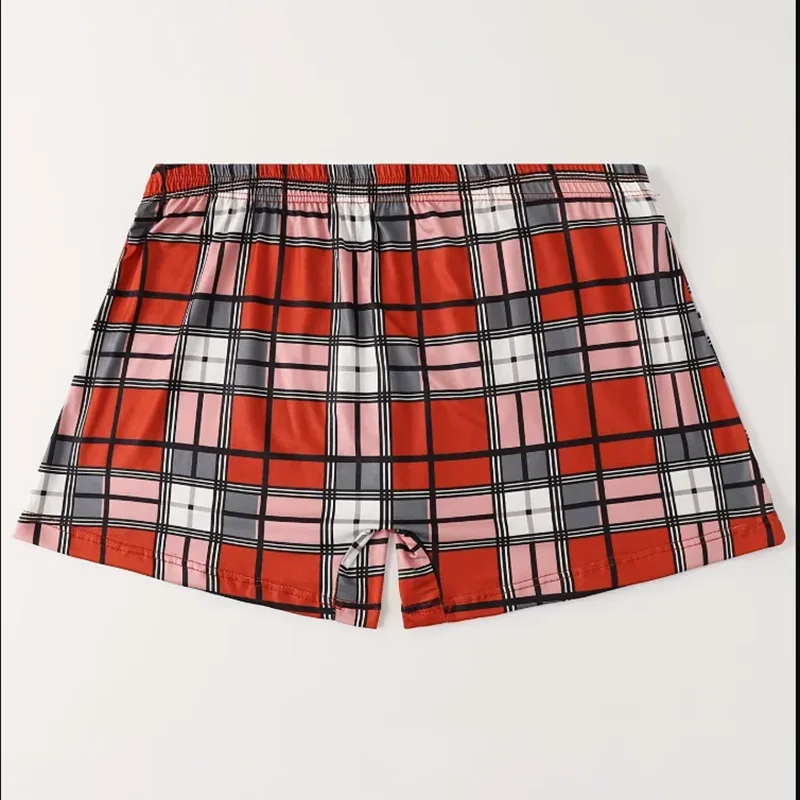 Men's Plaid Boxer Shorts Casual Loose Sleepwear Underwear 3/10Pcs Random Pattern Comfortable Breathable Daily Home Shorts — image 6