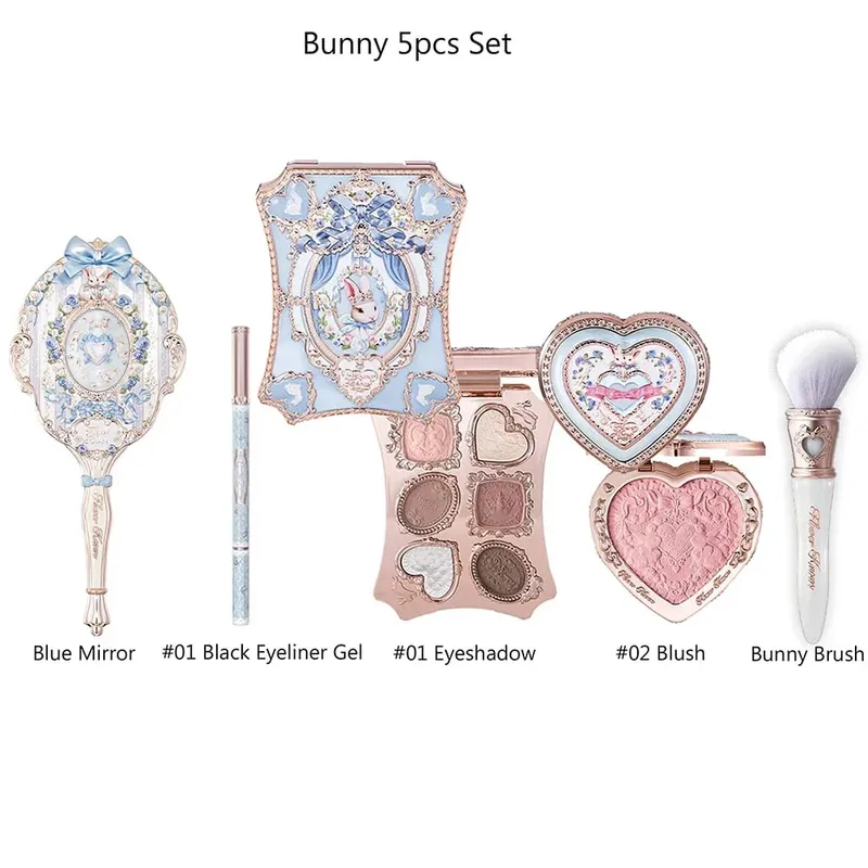 Flower Knows Σετ Μακιγιάζ Κουτί Full Swan Bear Garden Collection Ανάγλυφο Blush Shine Kit Lipstick Foundation All in Maquiagem Kit