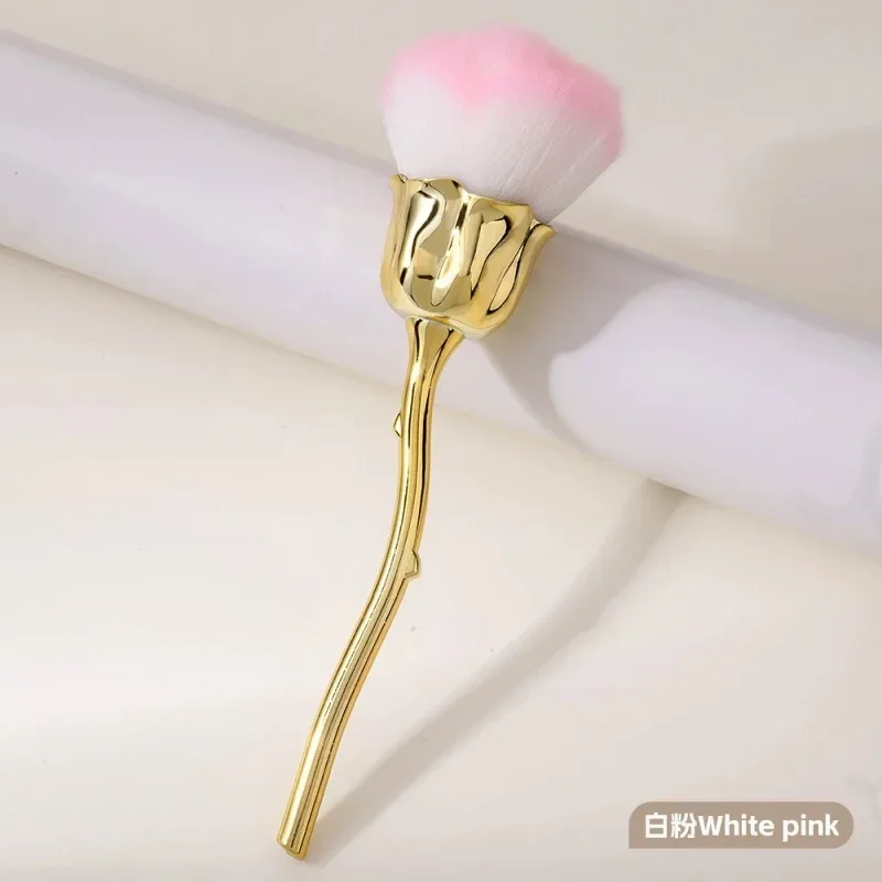 Pincel de maquiagem em formato de flor de rosa, redondo, pó solto, manicure, polimento de unhas, remoção de poeira, ferramentas de maquiagem de beleza