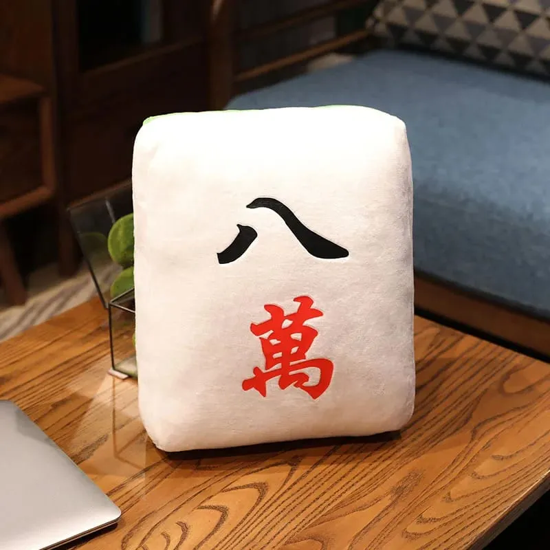New 1pc Creative Mahjong Pillow Cushion Chinese Plush Toy Car Chair Backrest Mahjong Dice Funny Nap Pillow Sofa Home Decor Gift — image 14