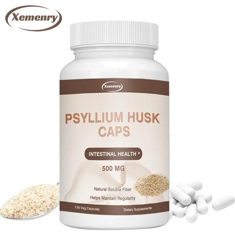 Κάψουλες Psyllium Husk | Συμπλήρωμα διαλυτών ινών Premium | Μαλακτικό κοπράνων σε σκόνη Psyllium και ανακούφιση για τη δυσκοιλιότητα ενηλίκων