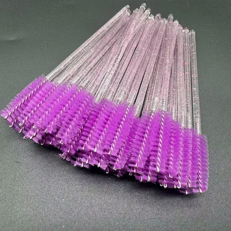 50db Eldobható szempilla ecsetek Crystal Eye Lash szempillaspirál pálcák Csillogó szempillafésű orsók mikro smink applikátorok — image 10