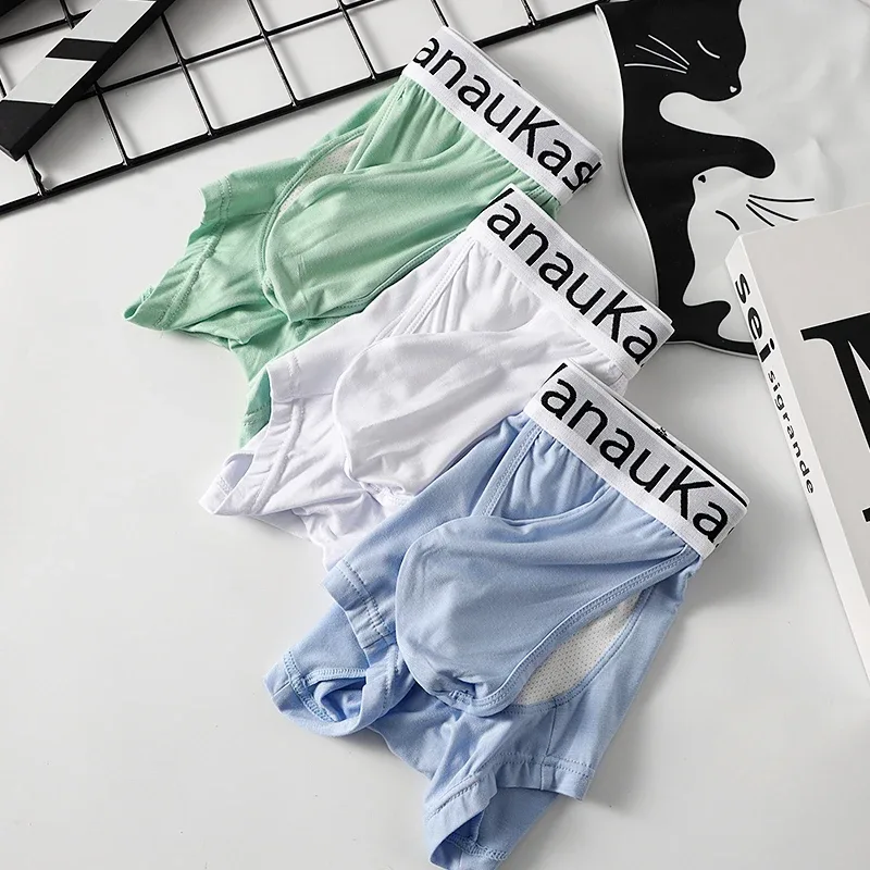 Mens Modal Underwear Boxer Shorts Convenient Pouch Opening for Male