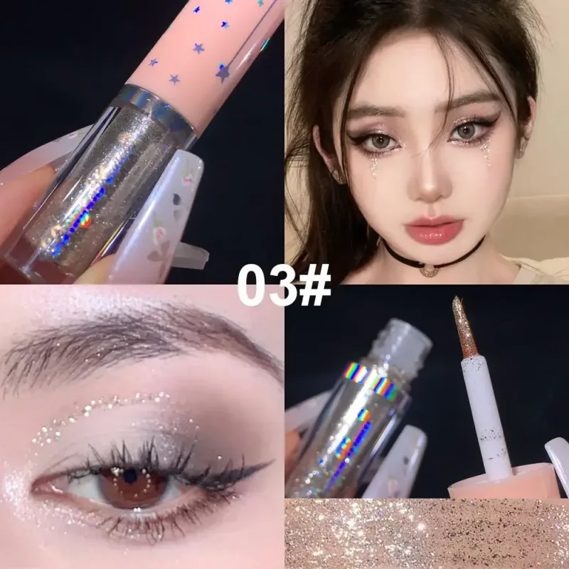 Blue Sequins Liquid Eyeshdaow Glitter Gel Fényes fémes szemceruza Pen Diamond Shimmer Vízálló Eye Beauty Party Smink eszköz — image 9