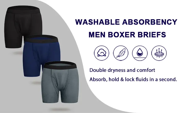 Men Panties Ultra-Absorbent Incontinence Underwear Maximum Absorbency Overnight Urinary Briefs Leak Protection Men Boxers — image 3