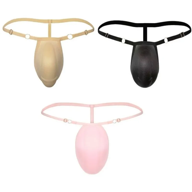 T-back Push Up Sponge Cup Pad Thongs Adjustable 3D Front Padded Briefs Seamless Low-waist Men Shapewear Men Panties Accessories — image 15