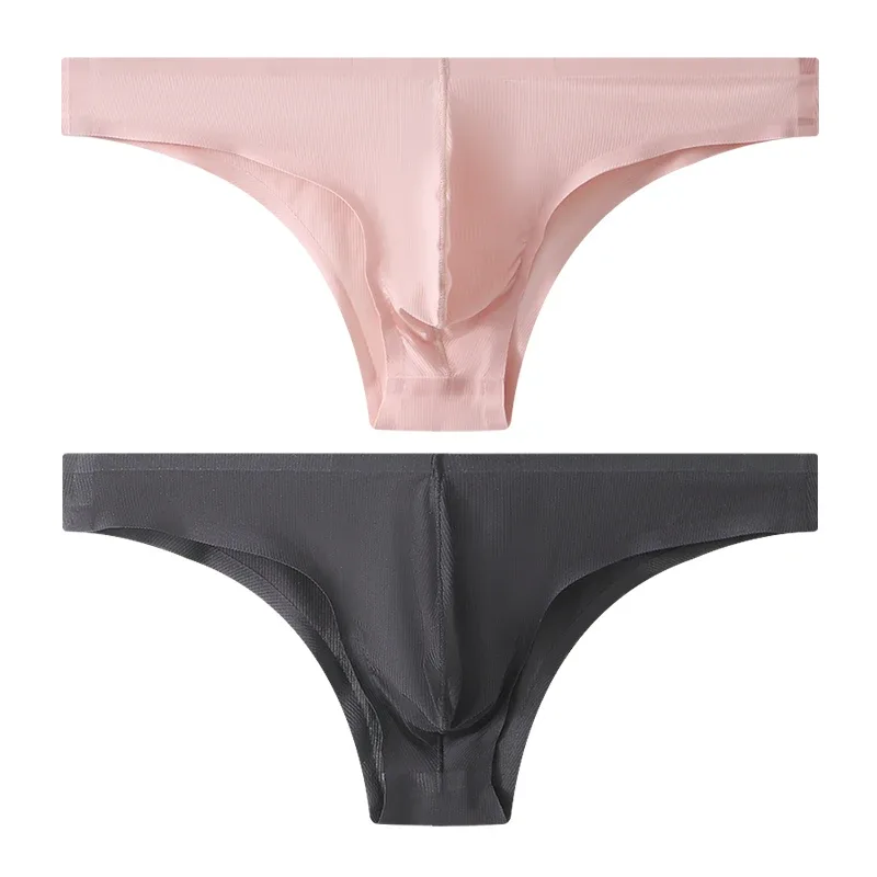 Half Hip Small Triangle Men's Underwear Low Waist Sexy Young Men Ice Silk Seamless Briefs Summer Lightweight Breathable Panties — image 26
