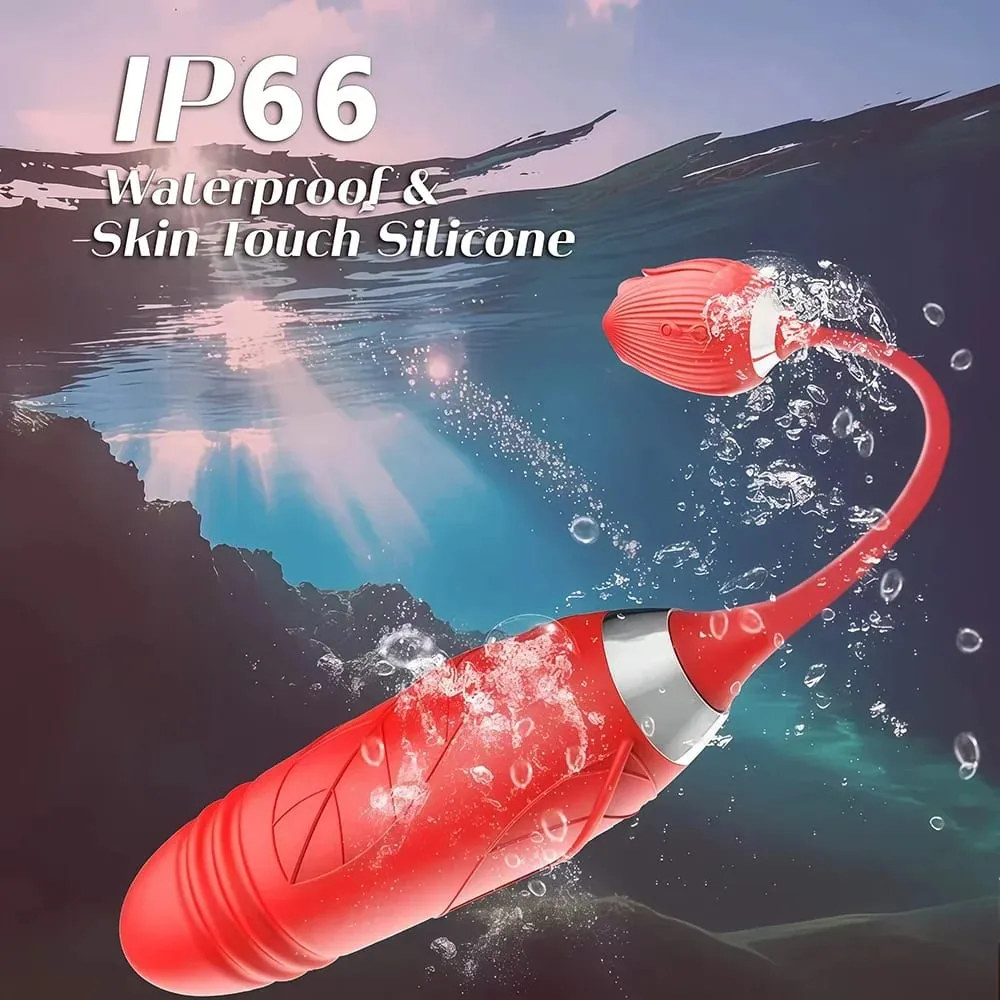 Rose 3in1 Sucker Vibrator για γυναίκες Τηλεσκοπικός διεγέρτης κλειτορίδας Dildo Licking Vagina Massager Masturbator Παιχνίδια σεξ για γυναίκες
