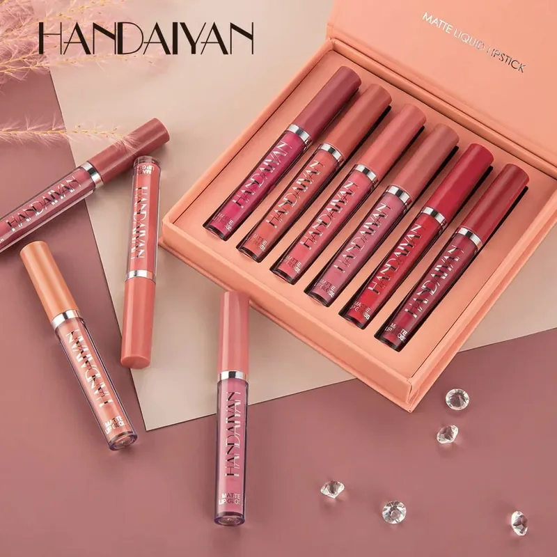 6 τμχ/Σετ Lip Gloss μακράς διαρκείας αδιάβροχο ματ απόχρωση χειλιών αντικολλητικό Κύπελλο υγρό κραγιόν Κουτί δώρου Καλλυντικά Μακιγιάζ — image 7