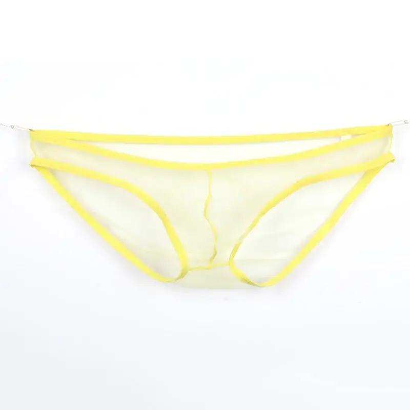 Men's Large Size Low Waist Mesh Briefs, Ultrathin Transparent Underwear, with U Convex Bag, Various Colors Available — image 11