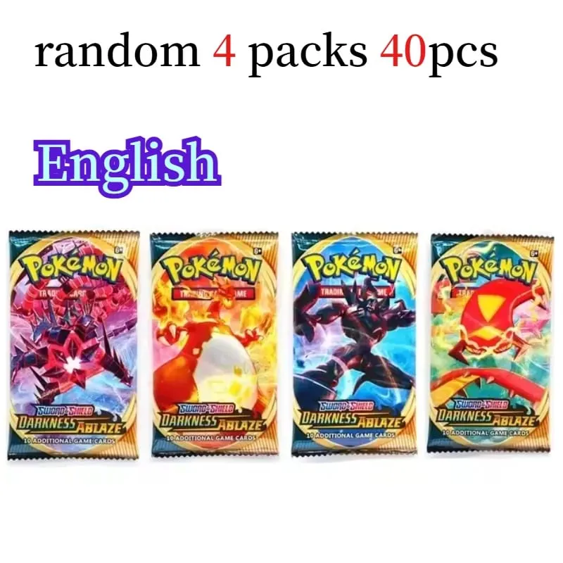 διασκέδαση 40 τεμάχια Pokemon Card Pack 4 Sets Sun Moon Violet 151 Αγγλικές κάρτες συναλλαγών Συλλεκτικά παιχνίδια Halloween Gift Fantasy Sci Fi — image 11