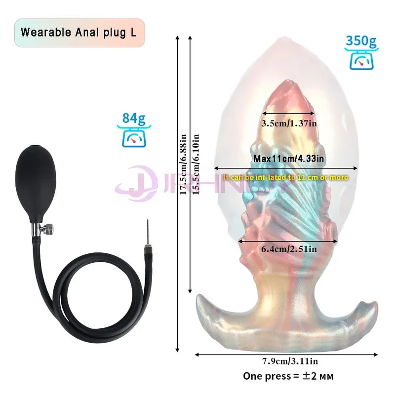 Consoladores anales con nudo de perro, tapón inflable para el trasero, máximo 11cm, tapón de dilatación anal enorme, Juguetes sexuales para mujeres y hombres, masaje de próstata con punto G BDSM