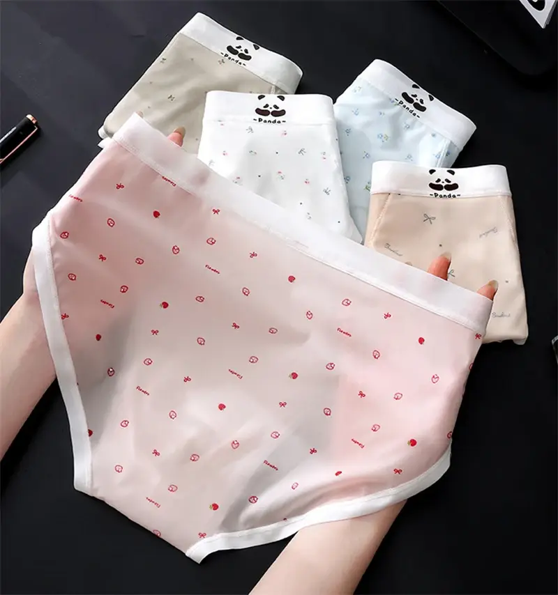 New Bare feel men's underwear printed sissy cuecas masculino ice silk sexys tøy men cueca thin seamless calzoncillos hombre — image 3